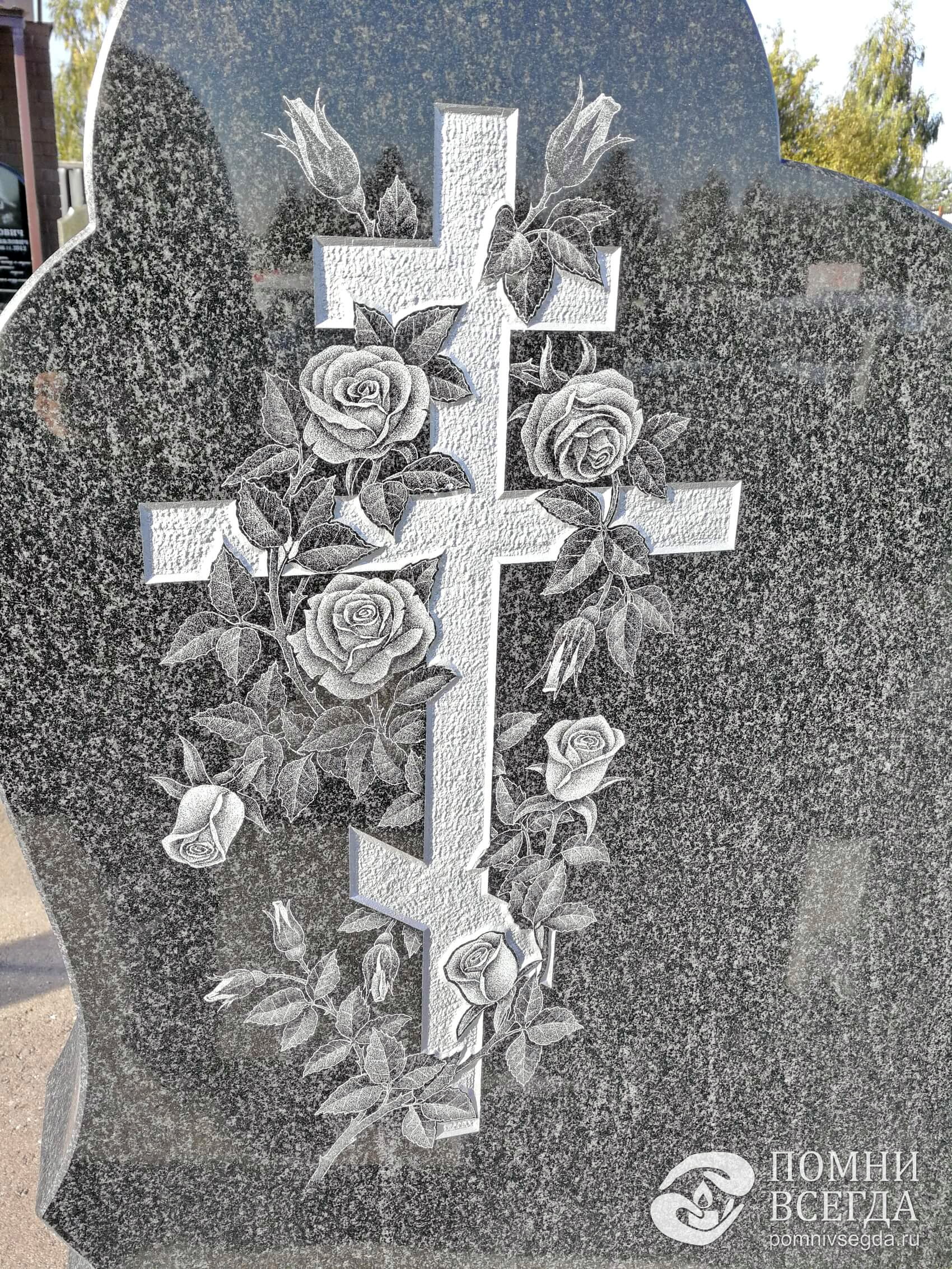 Крест с розами на памятник